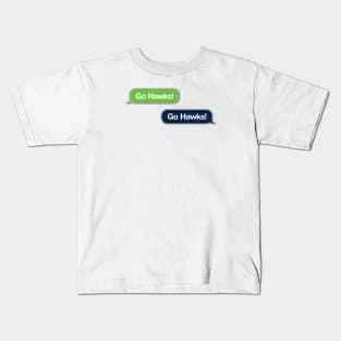 Go Hawks Text Kids T-Shirt